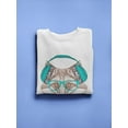thumbnail image 3 of Hipster Fox With Headphones Sweatshirt Women -Image by Shutterstock, Female 5X-Large, 3 of 4