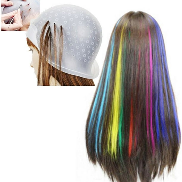 Sunjoy Tech Dyeing Cap, Reusable Silicone Hair Coloring Highlighting Cap  Hair for Hair Salon Tools Hairdressing Highlighting Kit 