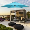 thumbnail image 2 of Autlaycil 9ft Outdoor Patio Umbrellas 6 Ribs with Tilt and Crank Patio Table Umbrella, for Patio Garden and Poolside, Blue, 2 of 7