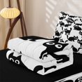 thumbnail image 5 of Manfei Playful Cat Zipper Twin Comforter Sets with Fitted Sheet and 2 Pillowcases, Cartoon Kitten Zipper Bedding Set, Black White, Black Reversible, 4 Pieces, 5 of 7