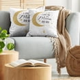 thumbnail image 5 of Ambesonne Moon Throw Pillow Cover 2 Pack, Loving Feel Stars Affection, 16", White and Dark Mustard, 5 of 7