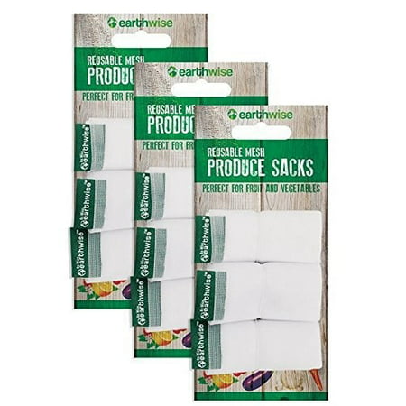 3 Earthwise 3-Packs of Reusable Washable Mesh Produce Bags (9 Total (Best Reusable Produce Bags)