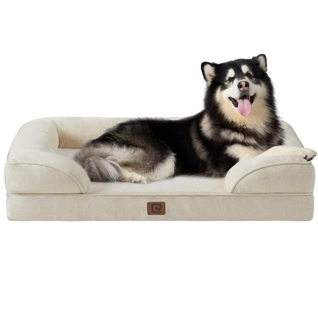 Cama para perros EHEYCIGA Orthopedic XL, impermeable, espuma viscoelástica, color beige