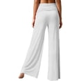 thumbnail image 5 of TaTaai Women's Spring Summer Solid Color Foldable Yoga Pants High Waist Wide Leg Loose Casual Pants Breathable Comfortable Trousers for Daily Sports Gift, 5 of 5
