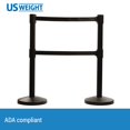 thumbnail image 4 of Dual Retractable Belt Barrier Stanchion, 9' Black Belts - 2 Pack, 4 of 6