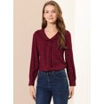 thumbnail image 3 of INSPIRE CHIC Chemisier à Carreaux Mignon pour Femme à Col, Manches Longues, Chemise Boutonnée, 3 of 6