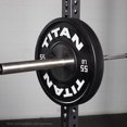 thumbnail image 4 of Titan Fitness 55 LB Black Elite Olympic Bumper Plate, Competition Weight Plates, Rubber with Steel Hub Insert, Sold Individually, For Olympic Weightlifting and Cross-Training Workouts, 4 of 6