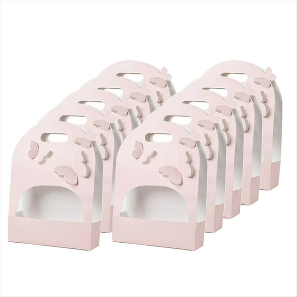 Cajas PortáTiles para Regalos de Boda, Bolsas Rosas para , Caja con Asa, Cesta de Embalaje con Forma de Mariposa 3D y Flores Rectangulares.