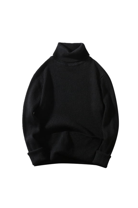 Retro Mens Coat Jacket Male Autumn And Winter Wool Sweater Round Neck Pullover Bottoming Shirt All Matching High Neck Top