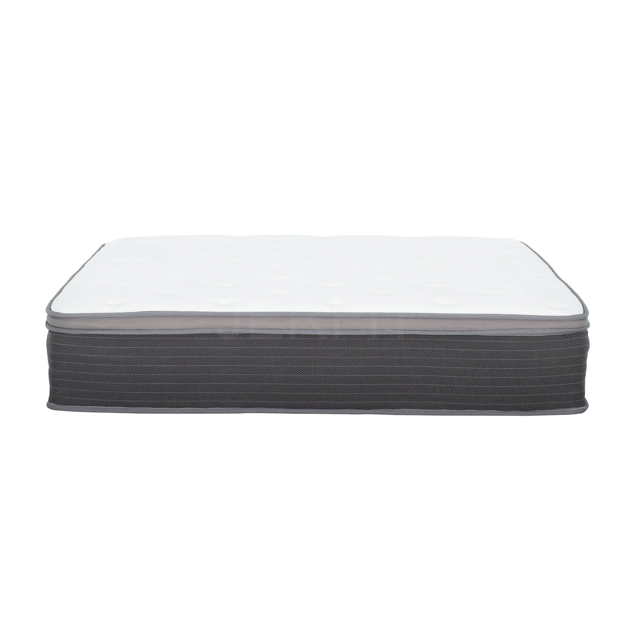 JERFIT 12 Inch King Hybrid Mattress, Plush Euro Pillow Top, Gel Memory Foam, CertiPUR-US Certified, Motion Isolation, Bed-in-a-Box, Grey