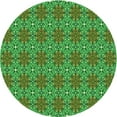 thumbnail image 1 of Ahgly Company Machine Washable Indoor Round Transitional LimeGreen Area Rugs, 7' Round, 1 of 7