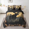 thumbnail image 2 of Manfei Rustic Reindeer Bedding Comforter Set 7 Pieces for Kid, Farmhouse Cabin Full Bedding Set, Wildlife Animal Reversible Fitted Sheet Flat Sheet, Lightweight Room Decor, 2 of 7