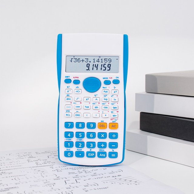 Calculadora De Plástico Calculadora científica multifunción con pantalla de dos líneas, trigonometría, exponentes y logaritmos, 15 x 8 cm Yulucky