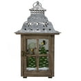 thumbnail image 5 of Northlight Rustic Wooden Snowman "Sweet Home" Pillar Candle Christmas Lantern - 16.5", 5 of 5