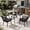Black, variant on AVAWING 5 Piece Patio Dining Set, Wicker Outdoor Furniture Set w/Glass Table (Black, Square)
