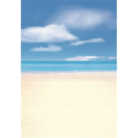 Image of MOHome 5x7ft Child Photography Background Kid Photo Shoot Backdrops Holiday Seaside Beach Blue Sky Clouds Toddler Artistic Portrait Vacation Scene Studio Props Video Digital
