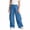 Blue, variant on Boys & Girls Baggy Cargo Pants Drawstring Waist Wide Leg Casual Pants Summer Lightweight Outdoor Pants with Multi Pockets for 5-16 Years