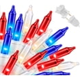 thumbnail image 1 of Cadena de luces LAMPHOME, 9,7 m, 150 unidades, rojo, blanco y azul, 1 of 7