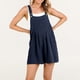 thumbnail image 4 of Mono corto de lino con tirantes ajustables para mujer, estilo informal de verano - Corte holgado, cuello cuadrado, 4 of 7