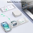 thumbnail image 6 of Wireless Charger for - 3 in 1 Charging Station for Apple Multiple Devices, Foldable Magnetic Mag-Safe Travel Charging Pad for iPhone 16 15 14 13 12 Pro Max Plus iwatch Watch & Airpods, 6 of 7