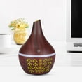 thumbnail image 6 of Hgallory Household Aroma Diffuser with LED Colorful Lights, 300ml Wood Grain Vase USB Desktop Aromatherapy Oil Diffusers, Quiet Portable Humidifiers for Bedroom, 1PC, A, 4.3"x4.3"x5.7", 6 of 8