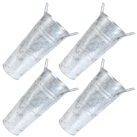 LEORX 4Pcs Decorative Metal Flower Bucket Vintage Style Planter for Home Garden