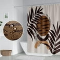 thumbnail image 3 of Mid Century Boho Shower Curtain 36x72 Inch Abstract Geometric Brown Plant Leaves Sun Modern Minimalist Shower Curtain for Bathroom Decoration with Hooks Waterproof Polyester Fabric, 3 of 6