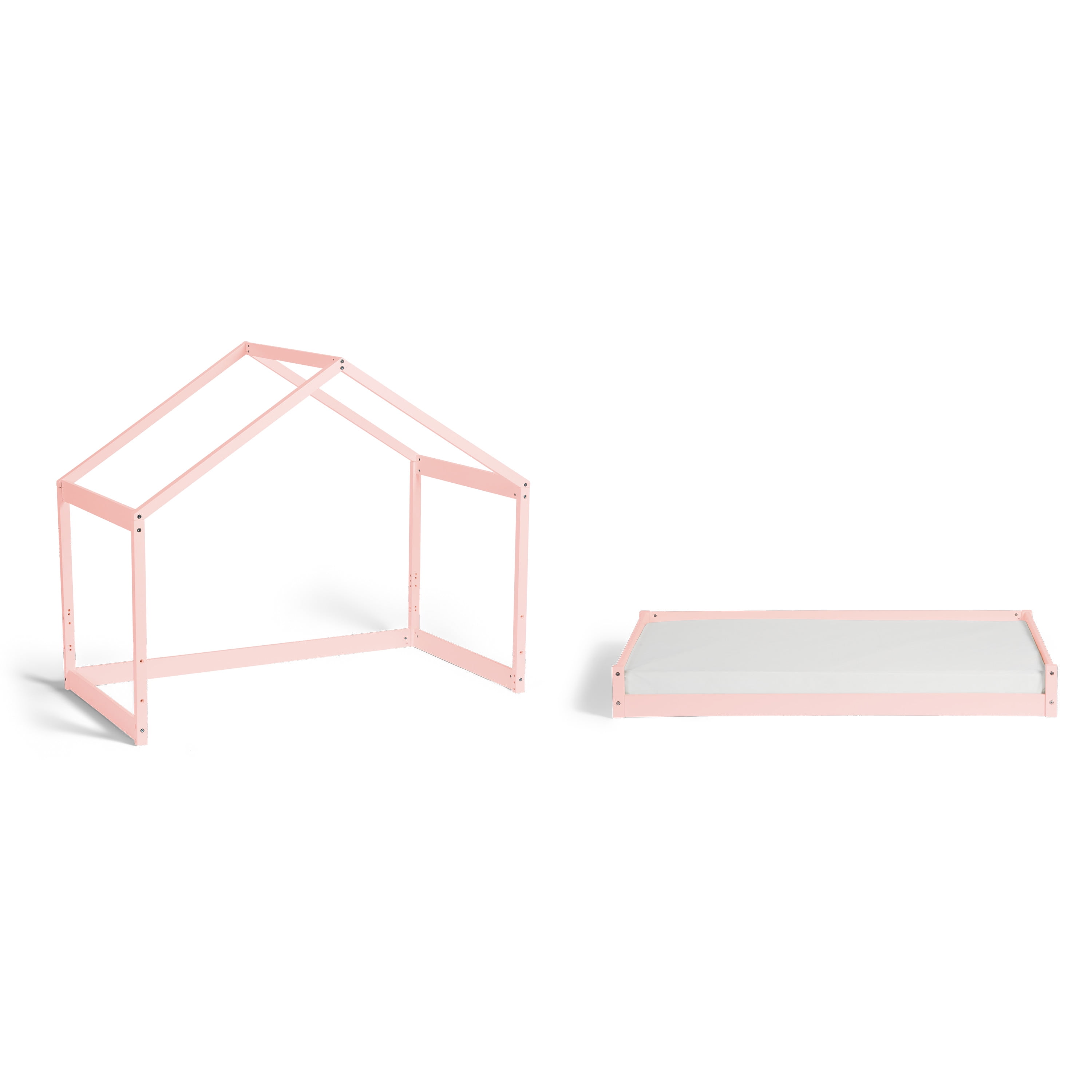 Little Seeds Trellis Toddler House Bed, Rosewater Pink