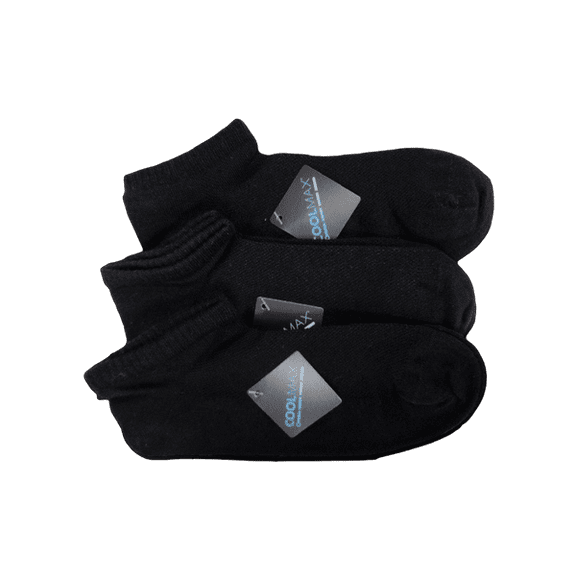 Unisex No Show Classic Design Anklet CoolMax Socks, Comes in a 3-Pair Pack of Black