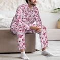 thumbnail image 6 of KLL Flower Butterfly Sleepwear Mens Flannel Pajamas,Long Cotton Pj Set, 6 of 7