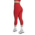 thumbnail image 3 of YITTY Active Women's UltraLuxe High-Waist Pocket Legging, Athleisure, 4-Way-Stretch, Heated Red, XS, Capri | 19" Inseam, 3 of 7