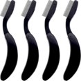thumbnail image 1 of 4 Pieces Folding Eyelash Comb Stainless Steel Teeth Brow Separation Comb, 1 of 5