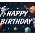 thumbnail image 4 of Space Theme Happy Birthday Banner Astronaut Design Galaxy Balloon Backdrop for Kids Birthday Party Decoration, 4 of 7