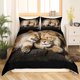 thumbnail image 3 of Cubierta Set León Salvaje Pareja Imprimir juego de cama 2pcs para Niños Niños Adolescentes 3D Animal, 3 of 8
