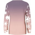 thumbnail image 5 of KkSLirnhs Womens Tops under $10 Women's Casual Winter Hoodless Long Sleeve Round-Neck Loose Printed Sweatshirts L Purple, 5 of 5
