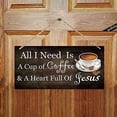 thumbnail image 3 of MUCHENGGIFT All I Need Today is Coffee and Jesus Wood Plank Design Hanging Sign Christian Wooden Decorations Religious Wall Plaque Home Faith Family Farmhouse Gift, 3 of 3