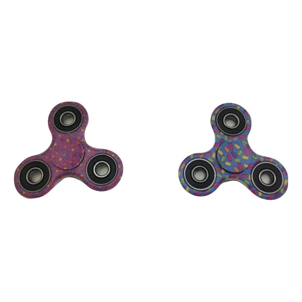 Tri Fidget Spinner Toy Lollipop & Gummy Bear Pattern Candy Theme Hand