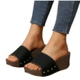 thumbnail image 4 of Wowcloth Women's Wedge Roman Sandals – Slip-On Casual Beach Slides with Thick Sole for Summer Comfort, 4 of 6