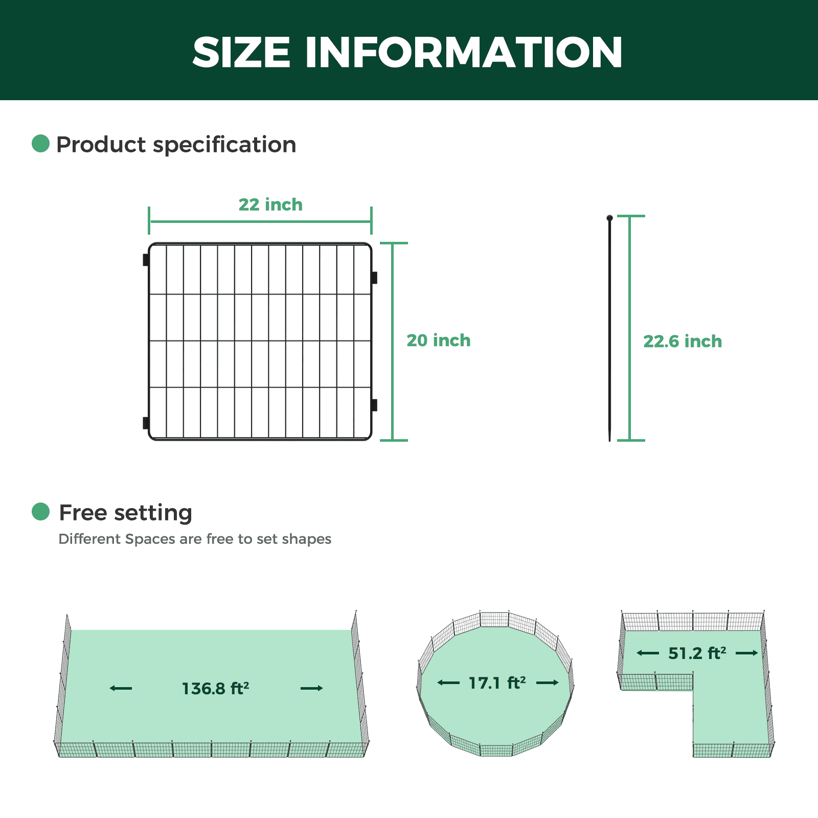 FXW MiniPaws Unleashed Dog Playpen, Expandable & Portable Design for Yard, RV Camping and Indoor Use, for Puppies and Small Dogs, 20-inch 8 Panels