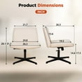 thumbnail image 3 of BestOffice Armless Office Chair, Criss Cross  Chair Legged, No Wheels Swivel for Men, Women(Biege), 3 of 9