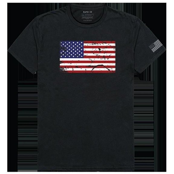 US Flag 2 Tactical Graphic T-shirt, Black - Extra Large