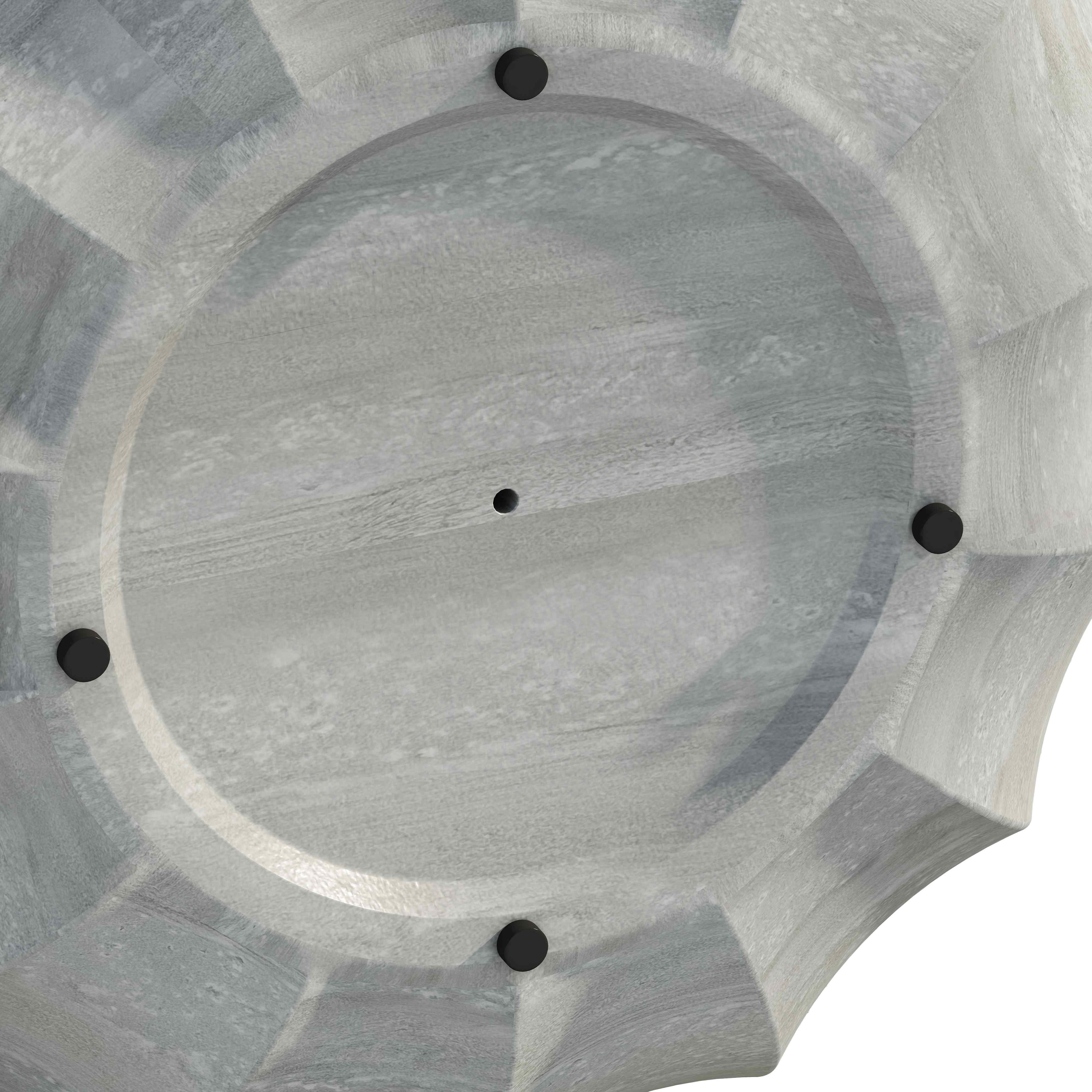 FFH 35.43" Coffee Table for Outdoor and Indoor, Waterproof Round Coffee Table for Living Room, Patio, Durable MgO Cement Design, Marble White
