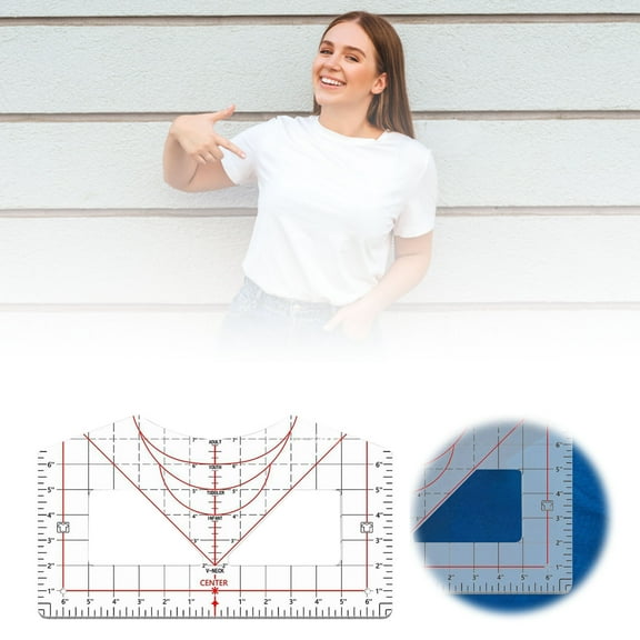 Tshirt Ruler For Alignment T Shirt Ruler To Center Design Tshirt Measurement Tool With Heat Tape For Heat Sublimation Heat Transfer Acrylic Ruler For All Size Hea