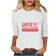 thumbnail image 2 of RKSTN Valentine's Day 3/4 Sleeve Tops for Women Oversized Crewneck Valentines Graphic Print Short Sleeve T Shirt Womens Casual Solid Round Neck Loose Comfy Three Quarter Sleeve Shirt Spring Clothes, 2 of 7