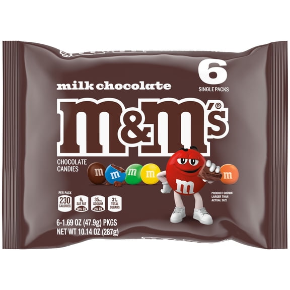 M&M's Milk Chocolate Candy packs - 6 Ct pack