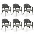 thumbnail image 6 of Outdoor Dining Chairs Set of 6, Aluminum Patio Dining Chairs with Wicker Back for Garden Lawn,Gray, 6 of 6