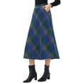 thumbnail image 4 of INSPIRE CHIC Women's Vintage Plaid High Waist A-Line Long Maxi Skirt with Pockets XL Blue, 4 of 6