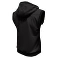 thumbnail image 3 of Yaoyar Men's Summer Sleeveless Hooded Tank Top Solid Color Zipper Pocket Waistcoat Open Front Zipper Cardigan Style Leisure Outdoor Loose Sleeveless Hoodie,Black,XL, 3 of 7