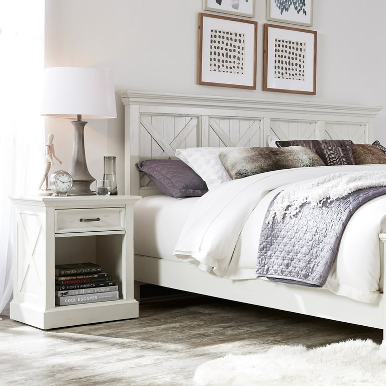 Homestyles Seaside Lodge Wood King Headboard in Off White
