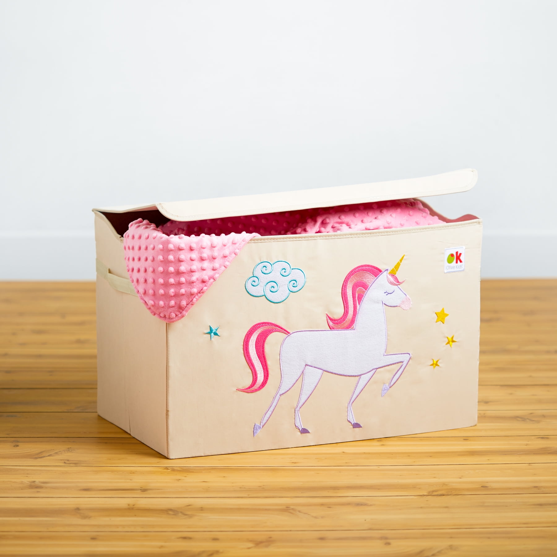 Wildkin Kids Fabric Toy Storage Chest for Boys and Girls Unicorn